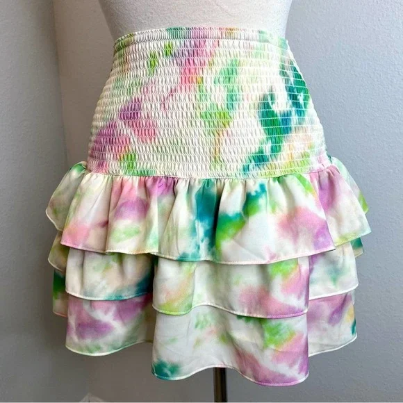 Amanda Uprichard Mariska Skirt in Laguna Tie Dye Small